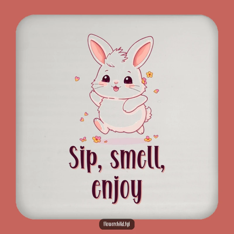Funny Fluffy Bunny Flower Coaster: Protect Surfaces with Joyful Spring Style