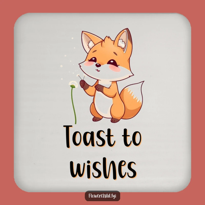 Funny Fox Dandelion Wish Coaster: Playful Blowing Protector, Decorative Funny Gift