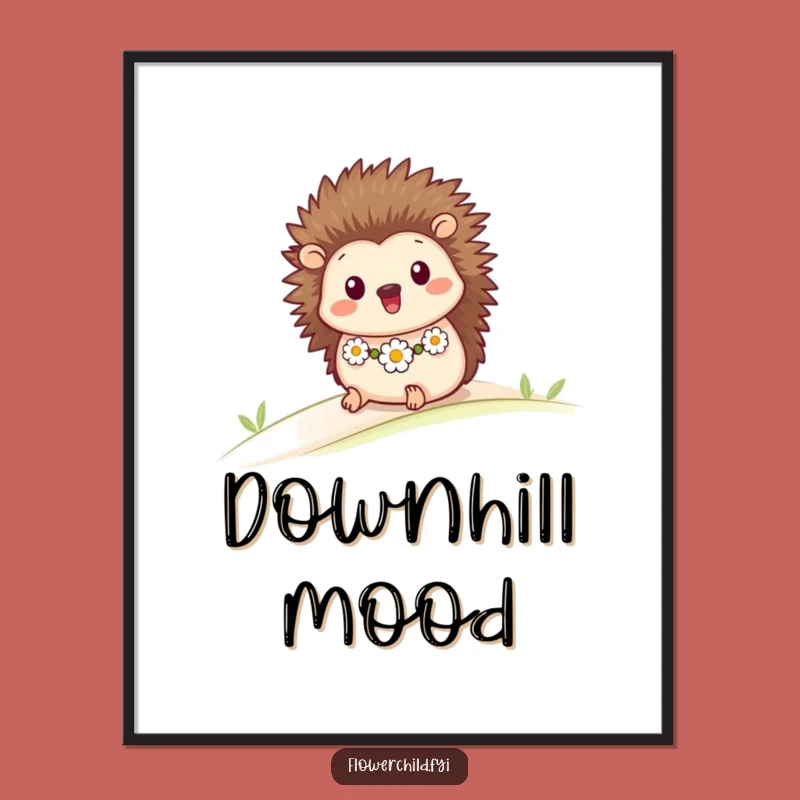 Funny Hedgehog Rolling Poster: Joyful Wall Art for a Happy Home