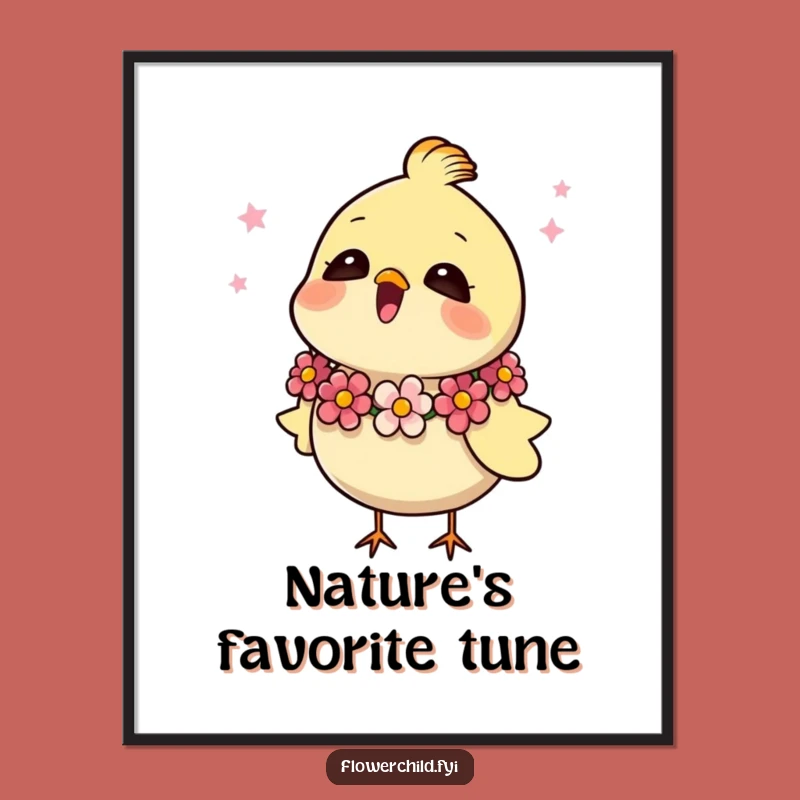 Funny Bird Garland Poster: Bring Singing, Floral Joy to Your Walls