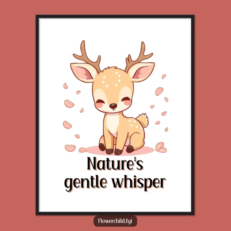 Funny Deer Petal Poster: Bring Serene Nature's Artistry Home as a Funny Gift
