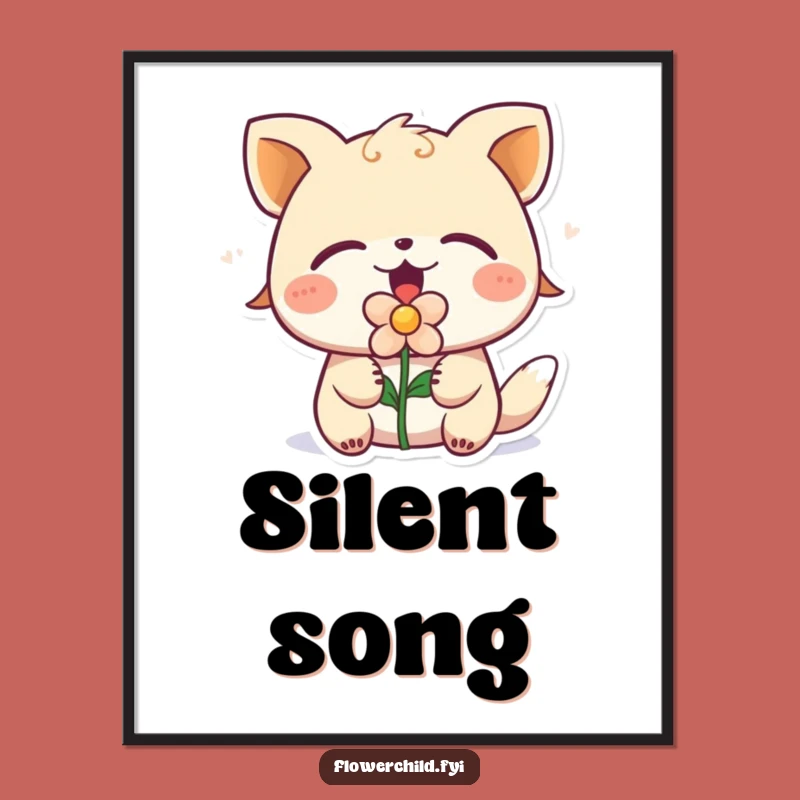 Funny Singing Animal Poster: Decorate with Musical Flower Charm
