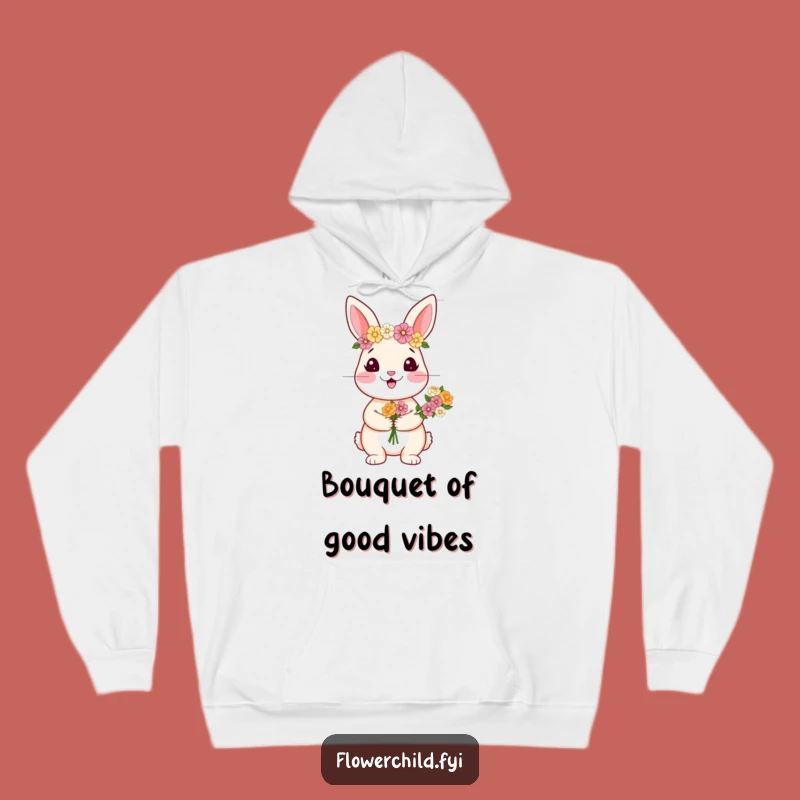 Cozy Funny Rabbit Flower Hoodie: Warmth & Charm with a Bouquet - A Wonderful Funny Gift!