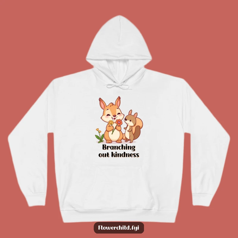 Cozy Funny Squirrel Hoodie: Jovial Flower Gesture, Warm Funny Gift