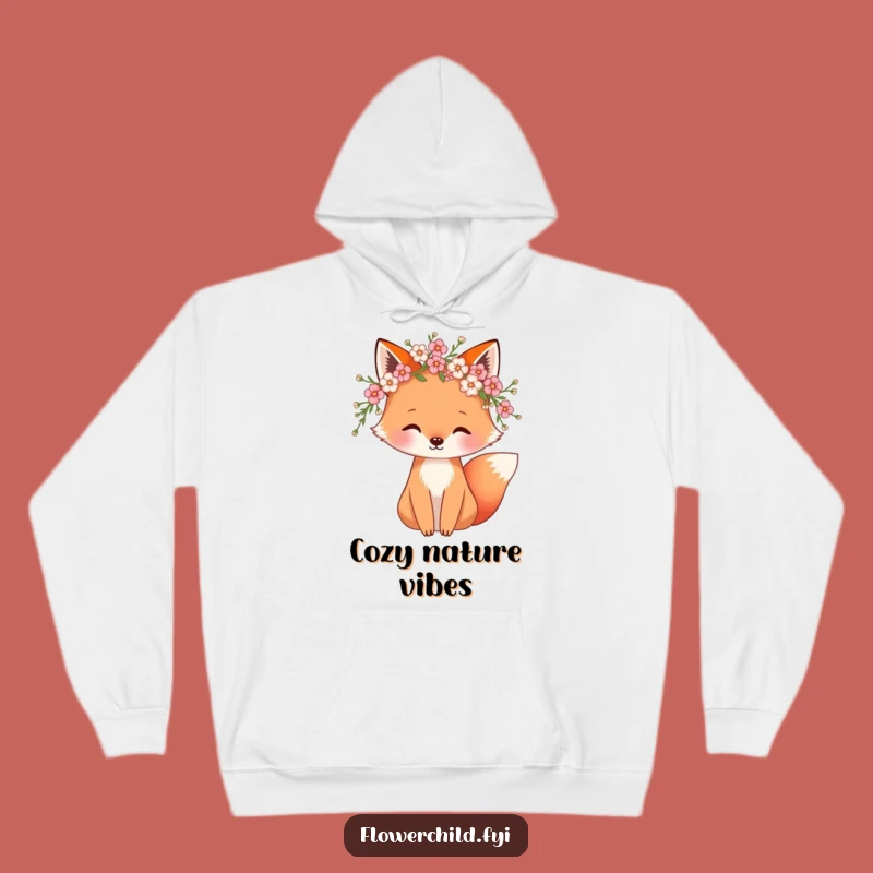 Cozy Funny Fox Blossom Hoodie: Whimsical Warmth for Chilly Days