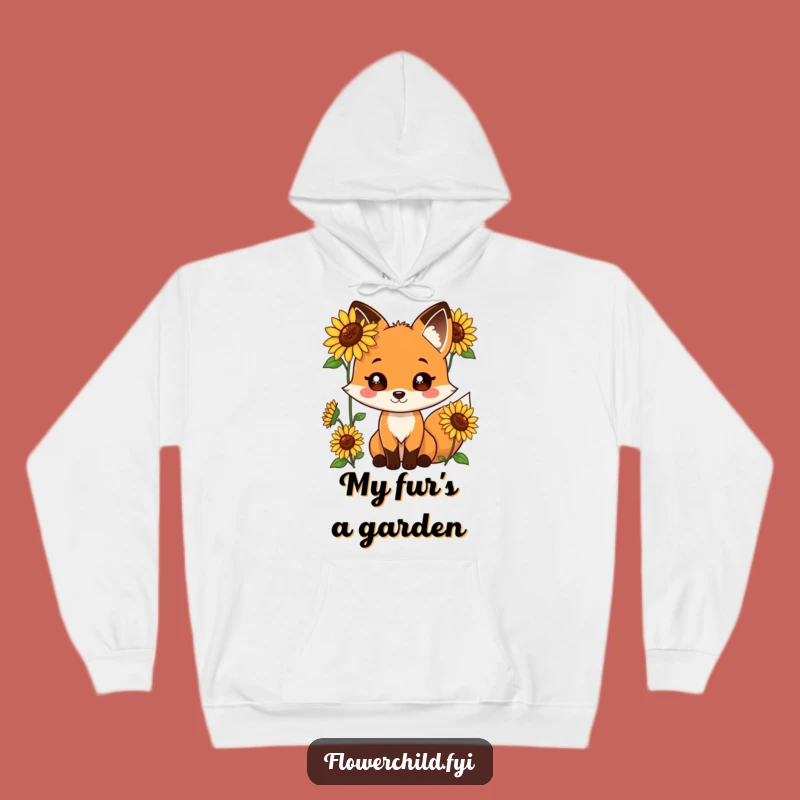Cozy Funny Fox Sunflower Hoodie: Warmth with a Blooming Twist - A Perfect Funny Gift!