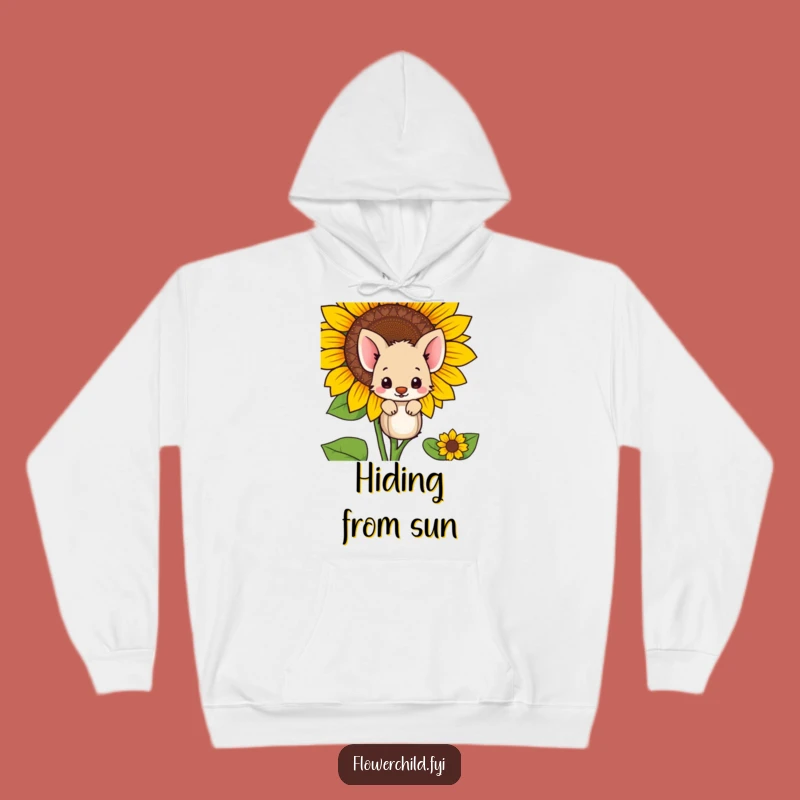 Cozy Funny Shy Animal Hoodie: Your Personal Sunflower Hideaway