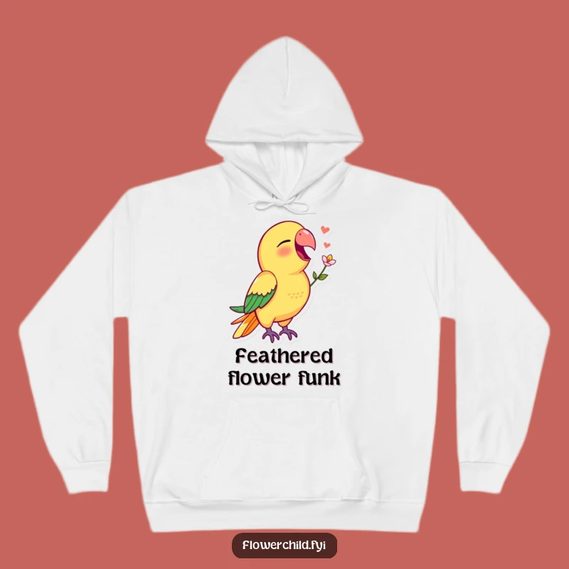 Funny Parrot Hoodie: Cozy Vibrant Parrot Flower Gift for Cold Days