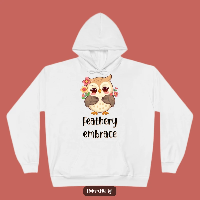 Funny Owl Hug Hoodie - Cozy Flower Feathered Friend Sweatshirt Gift