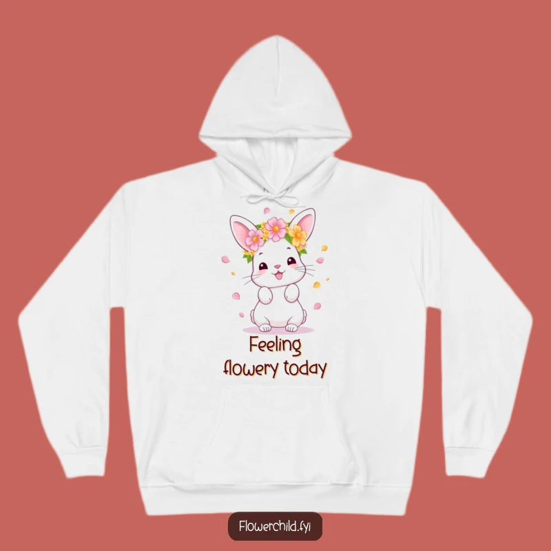 Cozy Funny Bunny Flower Toss Hoodie: Warm and Whimsical Winter Wear
