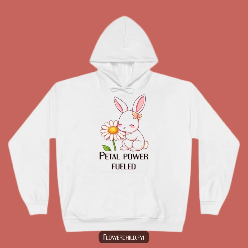 Funny Rabbit Daisy Nibbler Hoodie: Cozy Petal-Eared Friend, Warm Funny Gift for Comfort