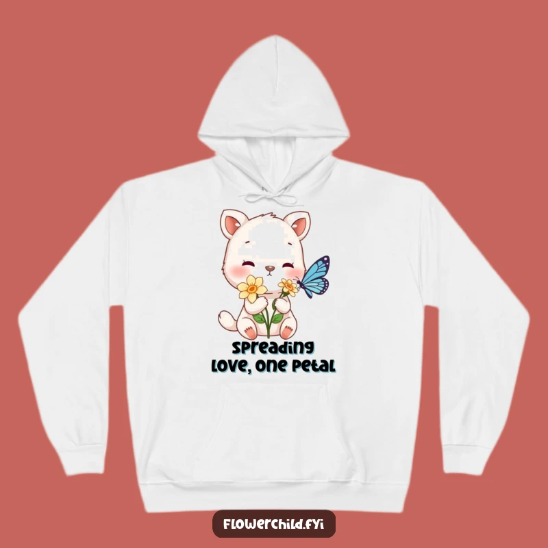 Cozy Funny Gentle Animal Flower Offering Hoodie: Warmth and Compassion