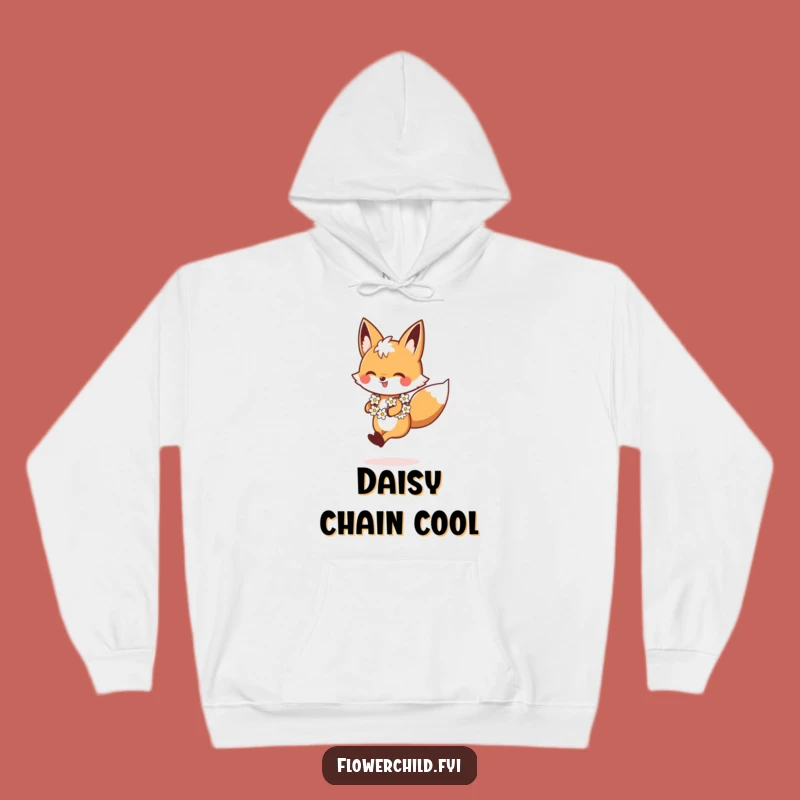 Warm Funny Fox Daisy Chain Hoodie: Cozy Comfort with a Cheerful Twist