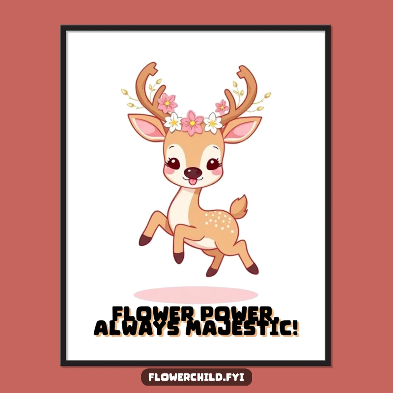 Free Printable Deer Floral Antlers Wall Art - Joyful Downloadable Decor