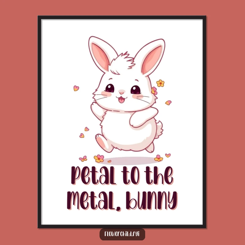 Free Printable Wall Art: Bunny Flower Petals Whimsical Downloadable Decor