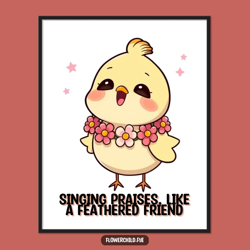 Free Printable Wall Art: Singing Bird Garland - Funny Downloadable Decor