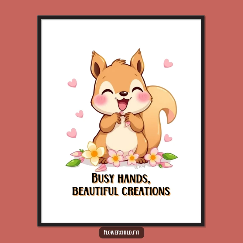 Free Printable Wall Art: Squirrel Petals, Charming Home Decor