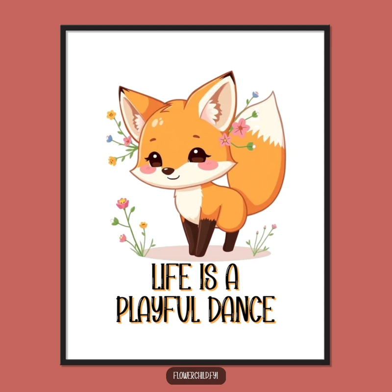 Funny Free Printable Wall Art: Dancing Fox, Playful Downloadable Decor