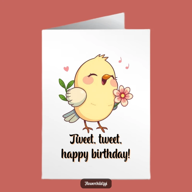 Free Printable Bird Birthday Card - Joyful Song Downloadable Funny Gift