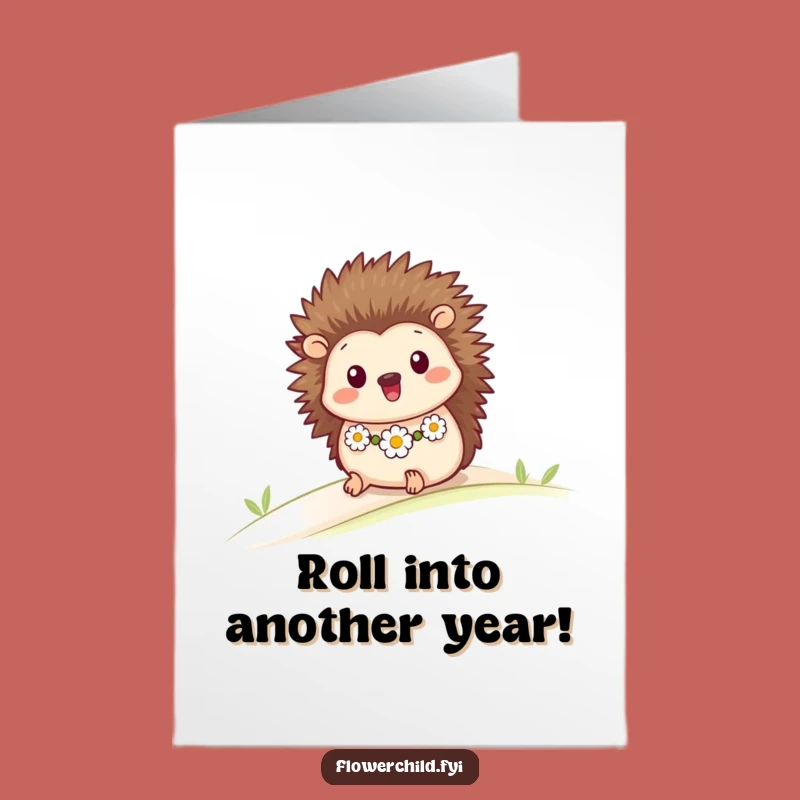 Free Printable Birthday Card: Funny Hedgehog Rolling! Perfect DIY Gift for Laughs