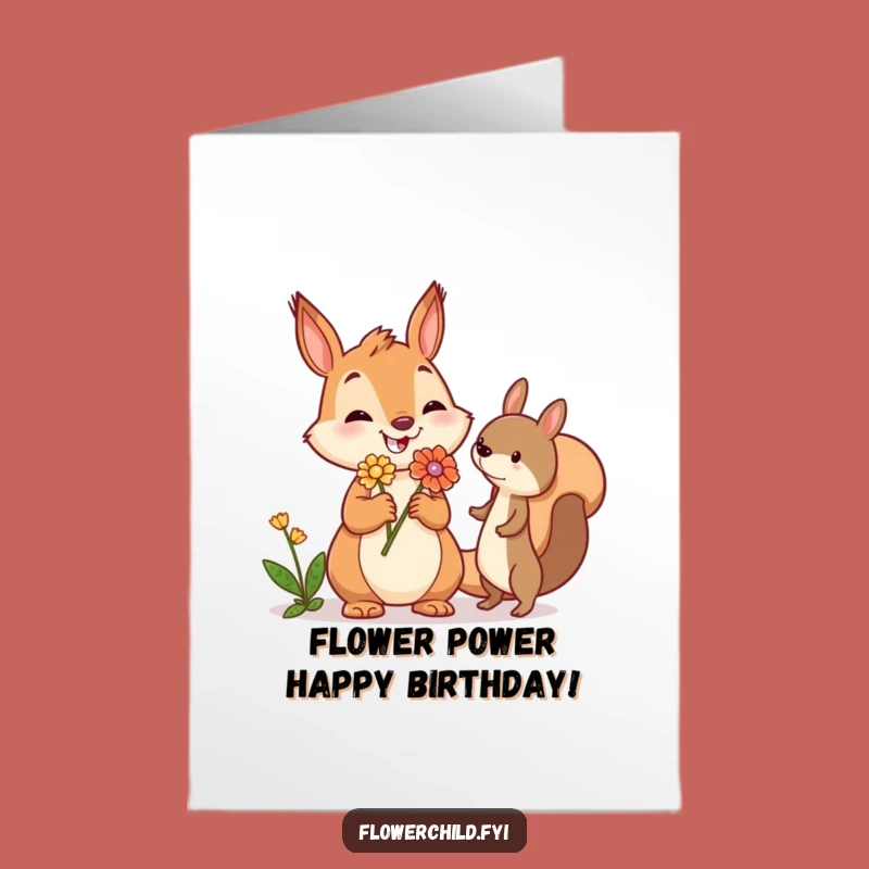 Free Printable Squirrel Birthday Card: Funny Downloadable Gift for Woodland Friends