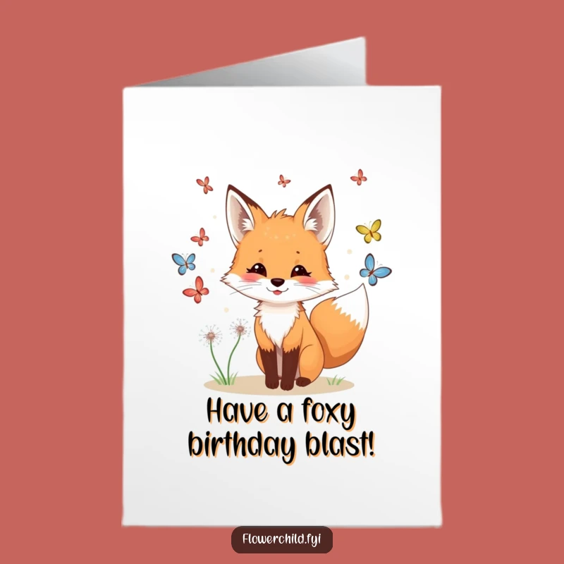 Free Printable Fox Birthday Card - Playful & Funny Downloadable Gift