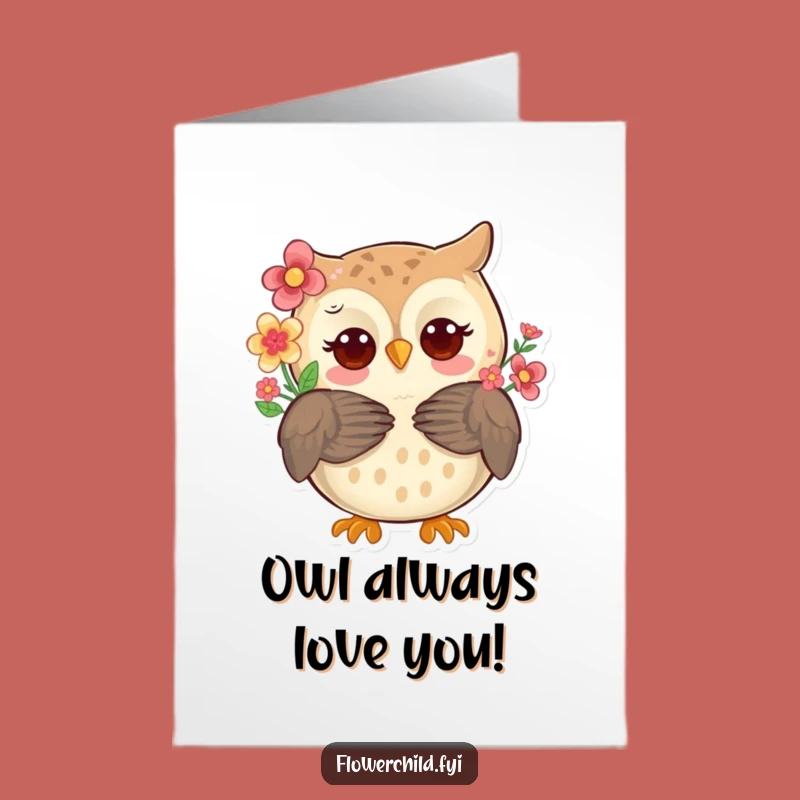 Warm Free Printable Birthday Card: Hugging Owl Surprise - Sweet Downloadable Gift!