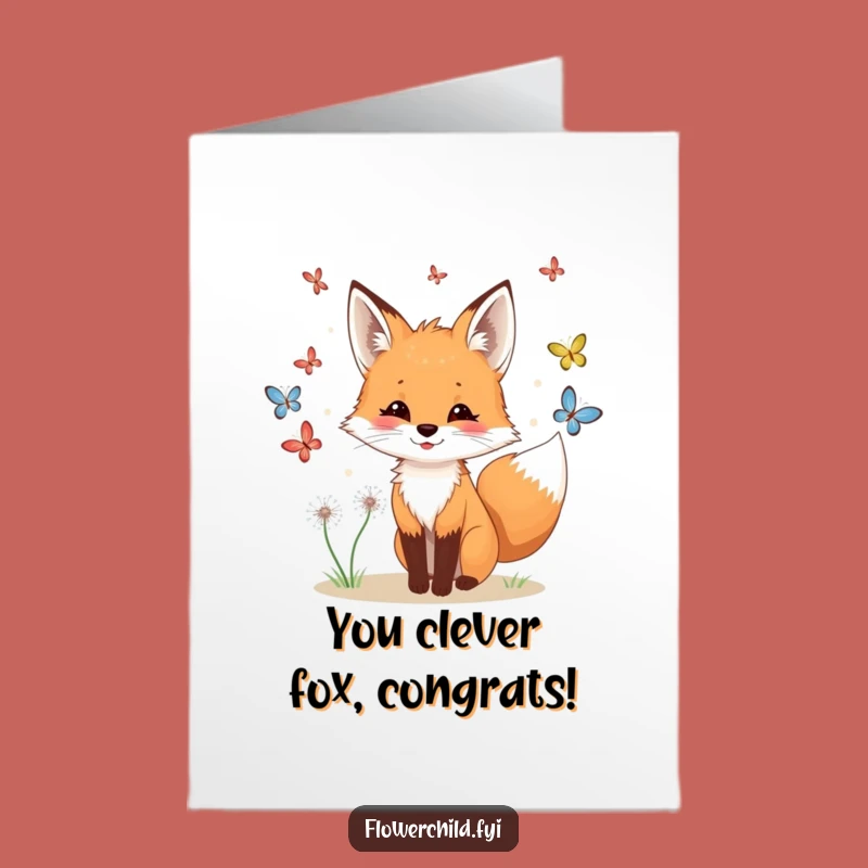 Free Printable Fox Congrats Card - Whimsical & Funny Downloadable Achievement