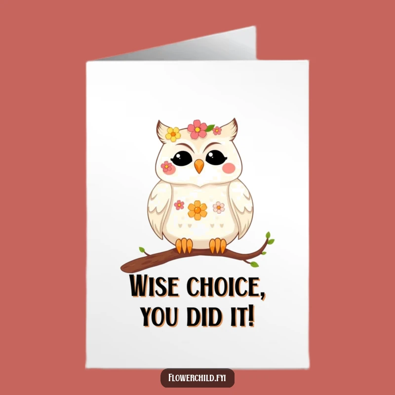 Free Printable Congrats Card: Content Owl Bloom Downloadable
