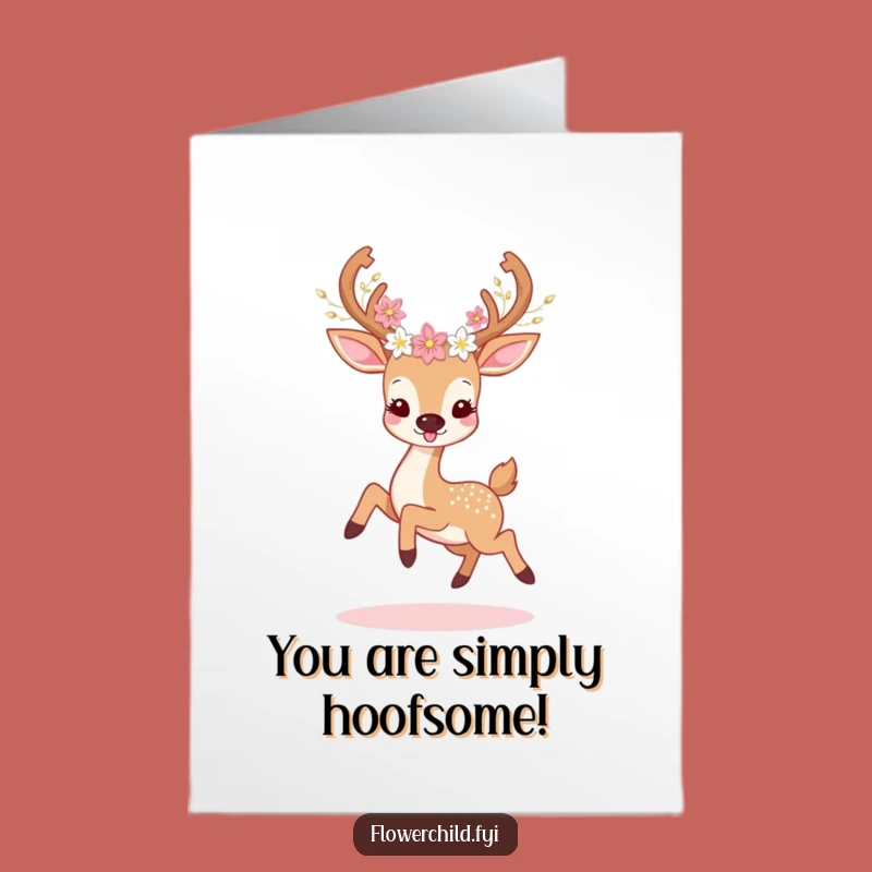 Free Printable Deer Congrats Card - Floral Antler Celebration