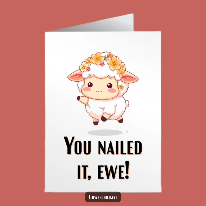 Free Printable Congrats Card: Skipping Sheep Celebrates, Fun Downloadable Gift