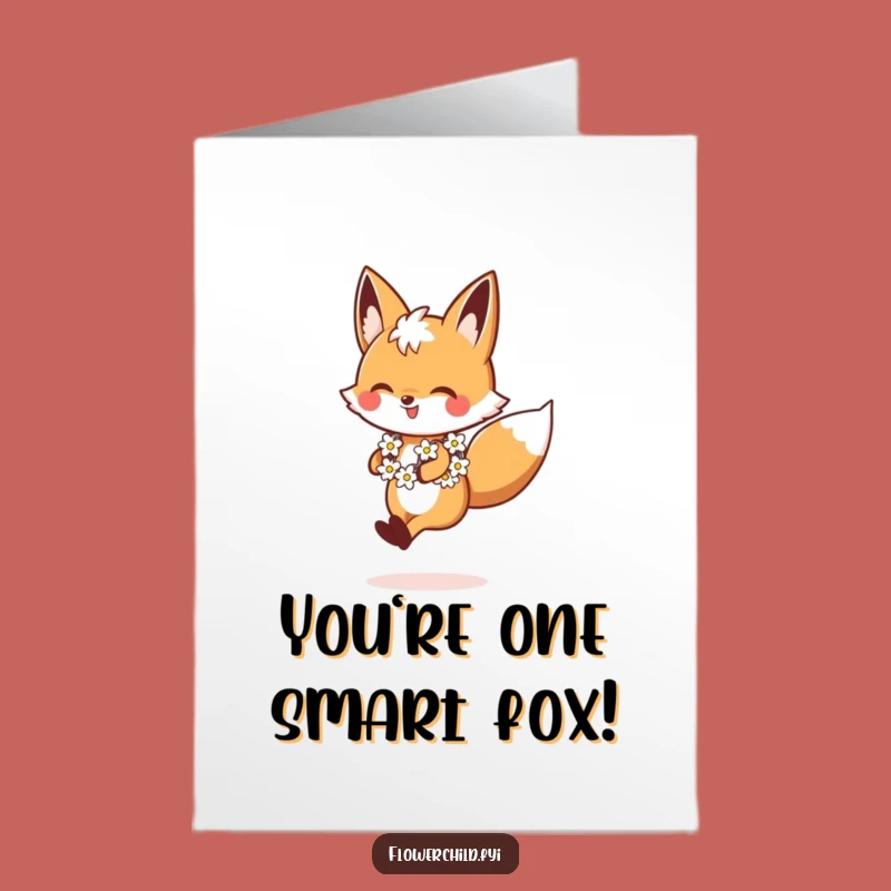 Free Printable Congratulations Card: Cheerful Fox, Funny Downloadable Greeting for Big Wins