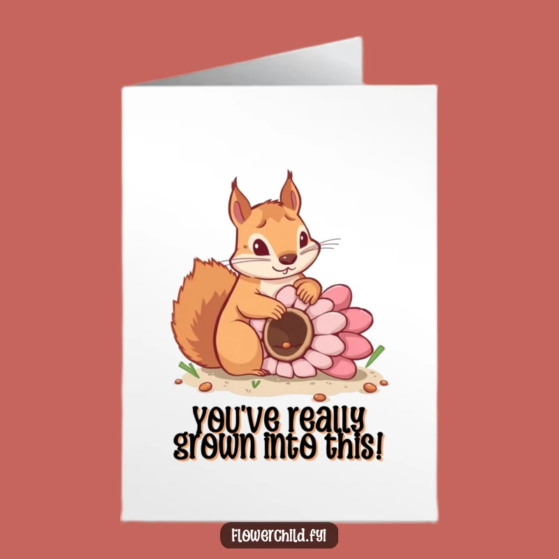 Free Printable Congrats Card: Squirrels Giant Seed Funny Downloadable Gift