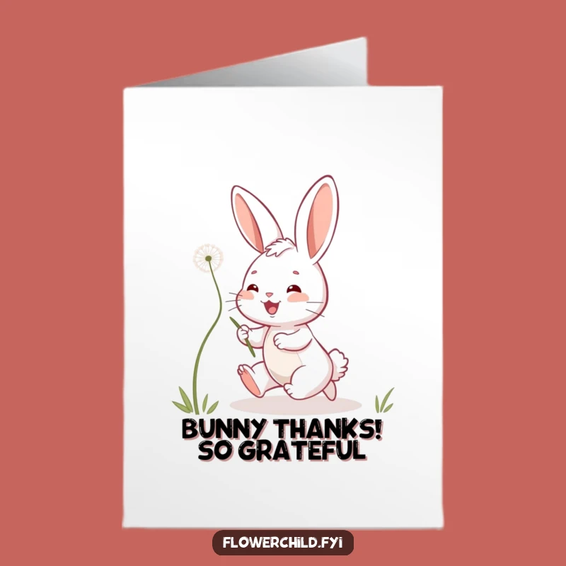 Free Printable Bunny Thank You Card: Funny Downloadable Gift for Expressing Thanks