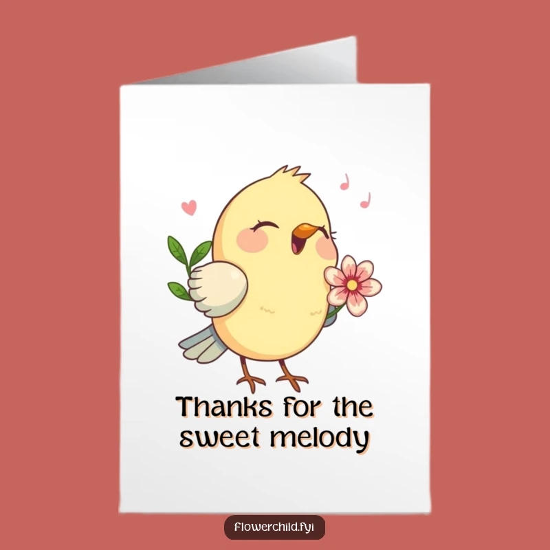 Free Printable Bird Thank You Card - Joyful Song Downloadable Gratitude