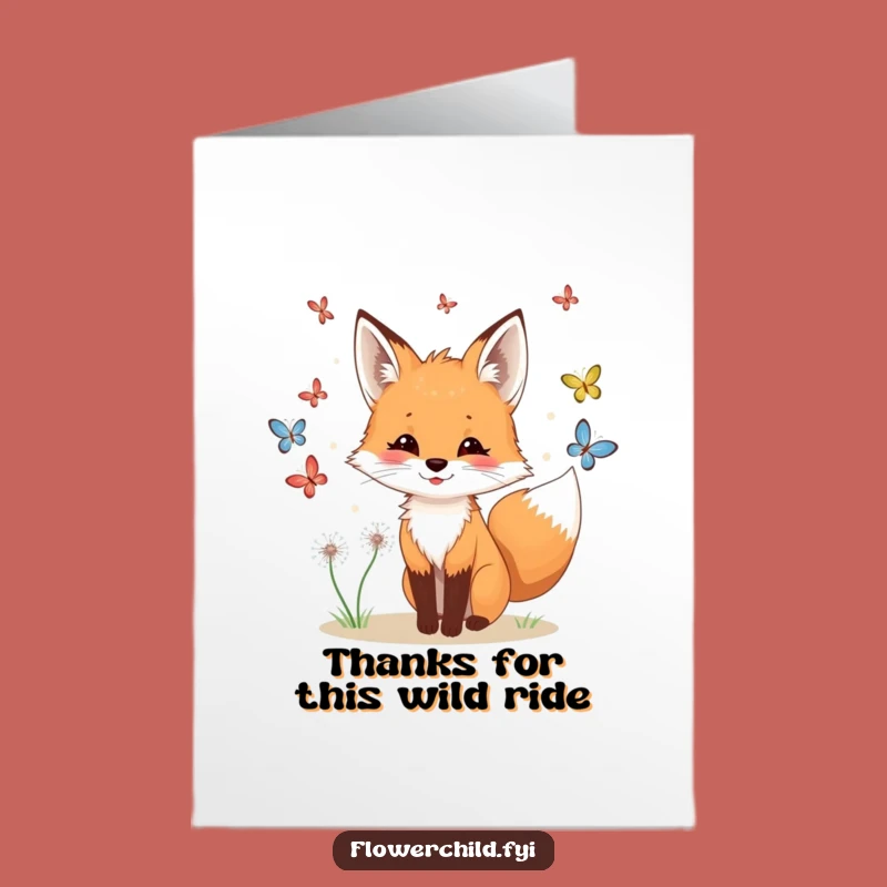 Free Printable Fox Thank You Card - Playful Gratitude Downloadable Gift