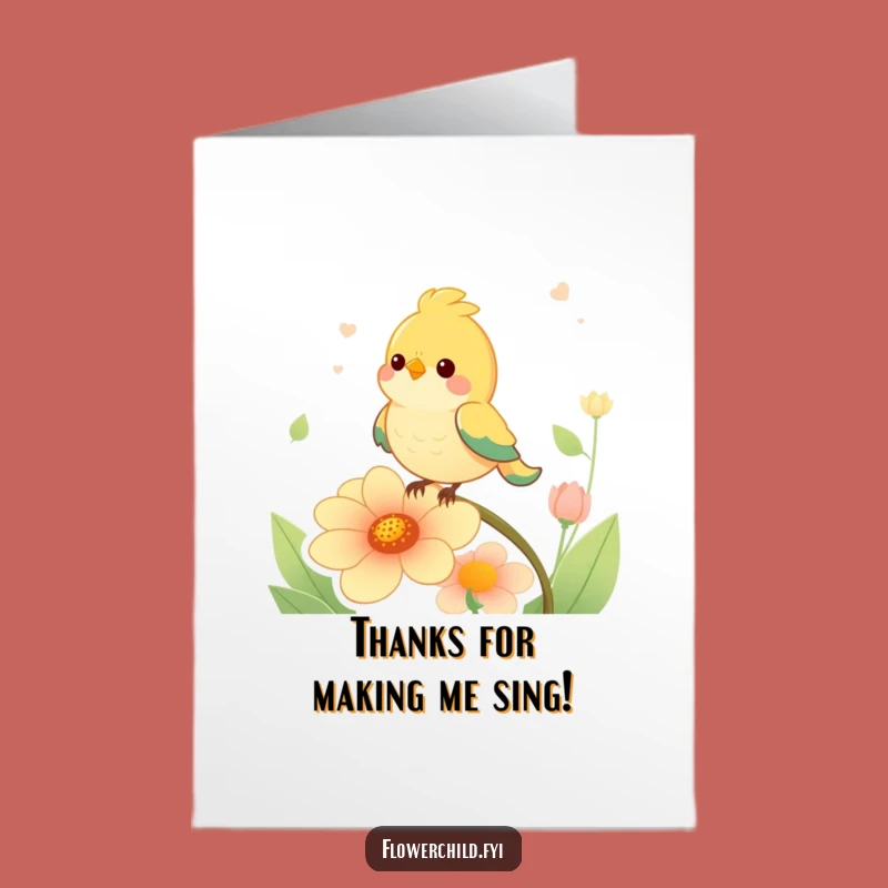 Free Printable Thank You Card: Bird & Flower Humor for Grateful Giggles