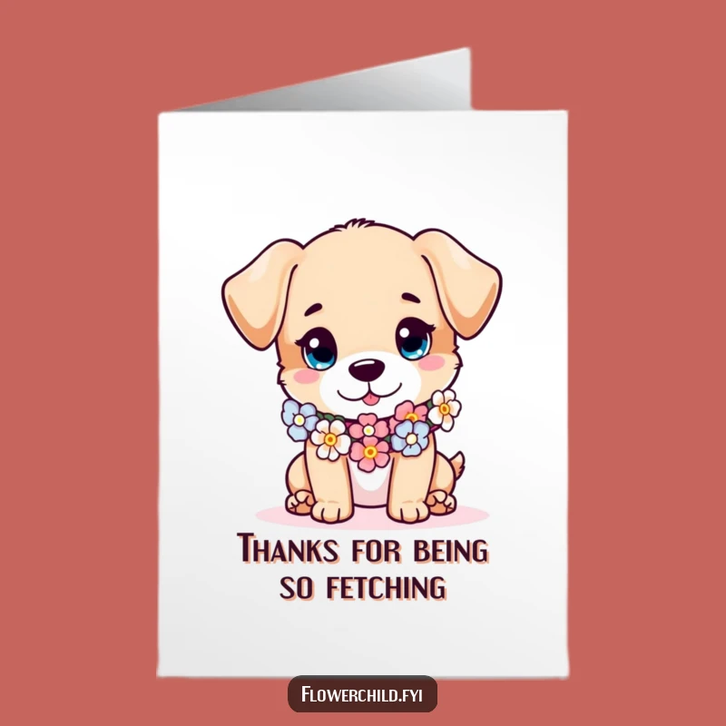 Free Printable Thank You Card: Puppy Floral Thanks, Sweet Downloadable Gift