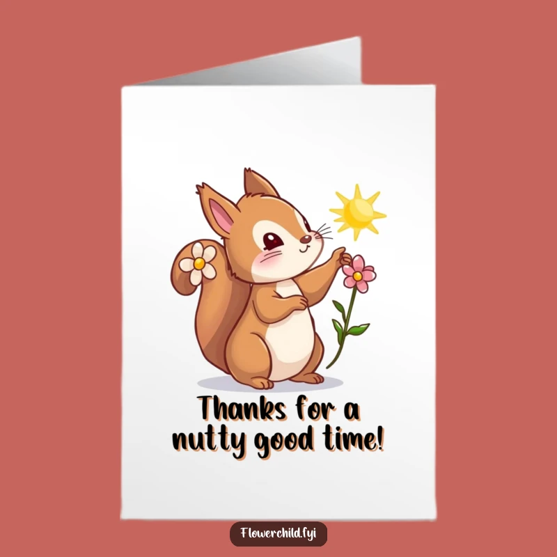Free Printable Thank You Card: Curious Squirrel Sunbeam - Funny Downloadable Gift