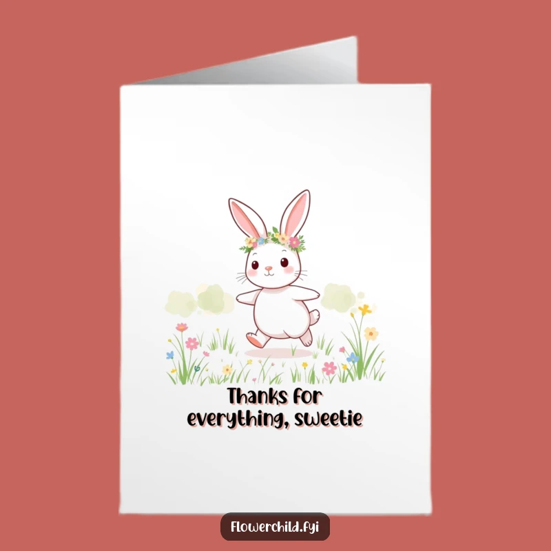 Free Printable Bunny Thank You Card - Sweet & Funny Downloadable Gratitude