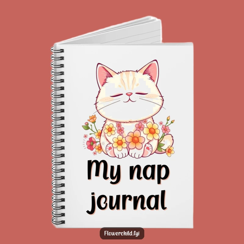 Funny Cat Flower Nap Notebook: Contented Floral Friend Journal, Perfect Funny Gift for Writers