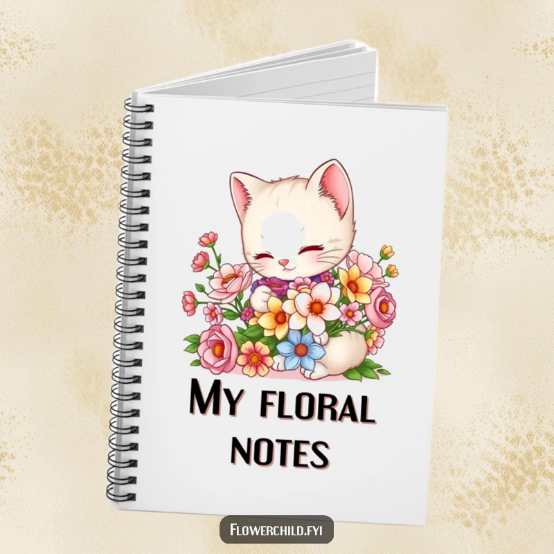 Funny Kitten Notebook: A charming kitten arranges a bouquet on the cover, inspiring sweet notes and creative floral ideas.