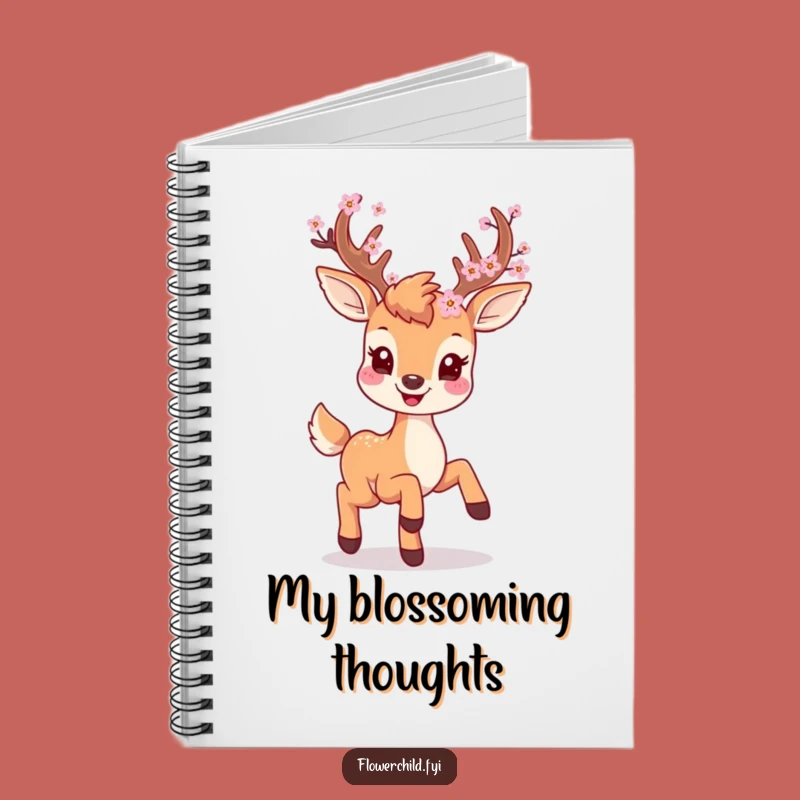Funny Deer Notebook - Blossom Antler Journal for Playful Ideas Gift