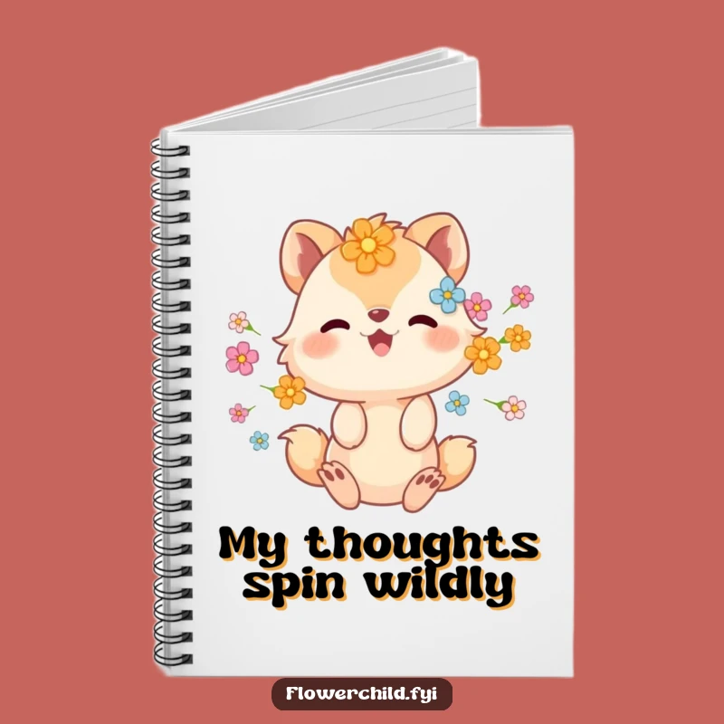 Funny Floral Animal Spinning Notebook: Capture Your Joyful Thoughts