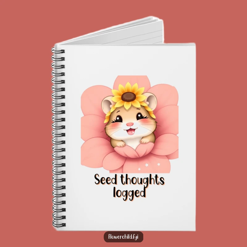 Funny Giggling Hamster Sunflower Notebook - Cute Journal for Creative Ideas
