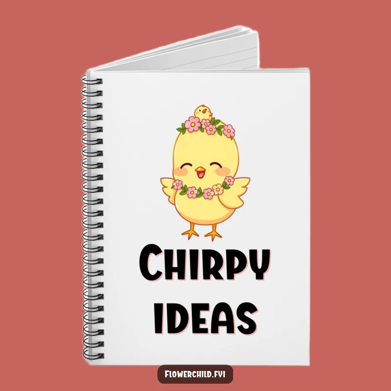 Funny Happy Chick Flower Garland Notebook: Joyful Chirping Journal, Useful Funny Gift