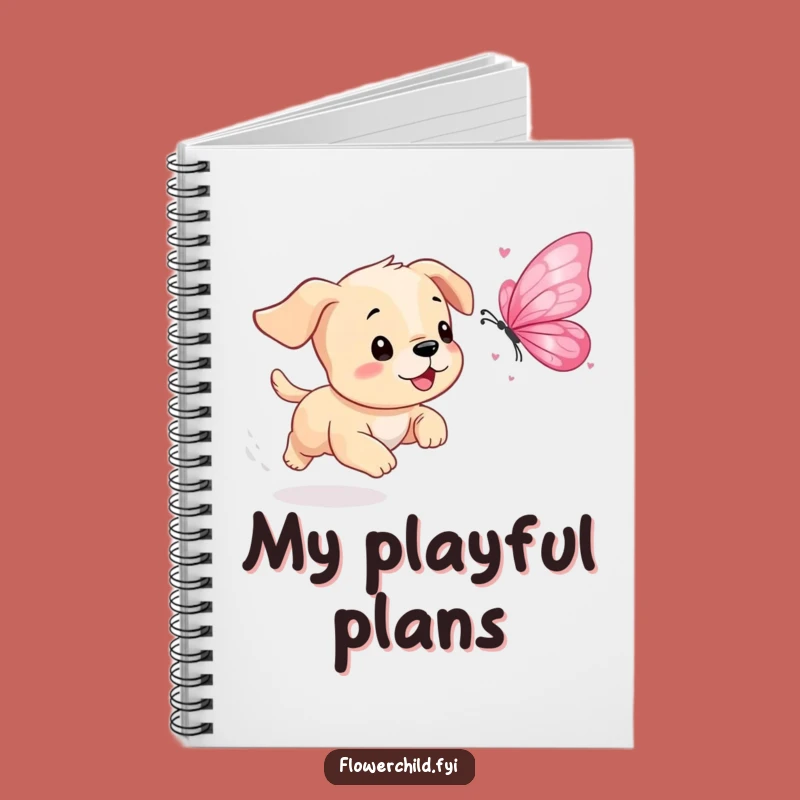 Funny Puppy Petal Butterfly Notebook: Playful Chase Journal, Perfect Funny Gift for Writers