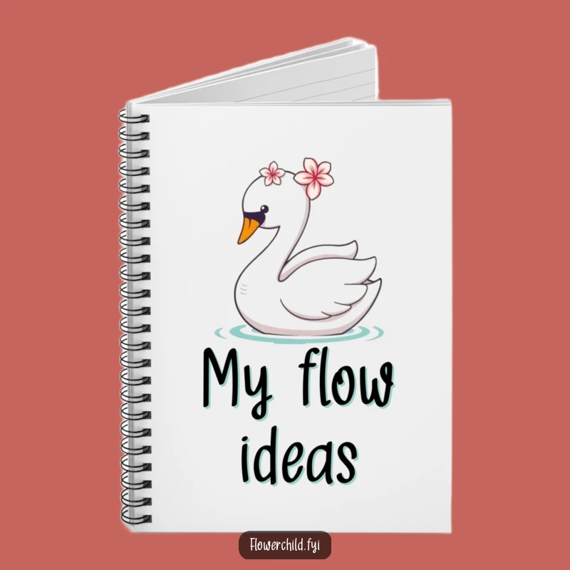 Funny Swan Flower Notebook: Journal Your Thoughts with Grace