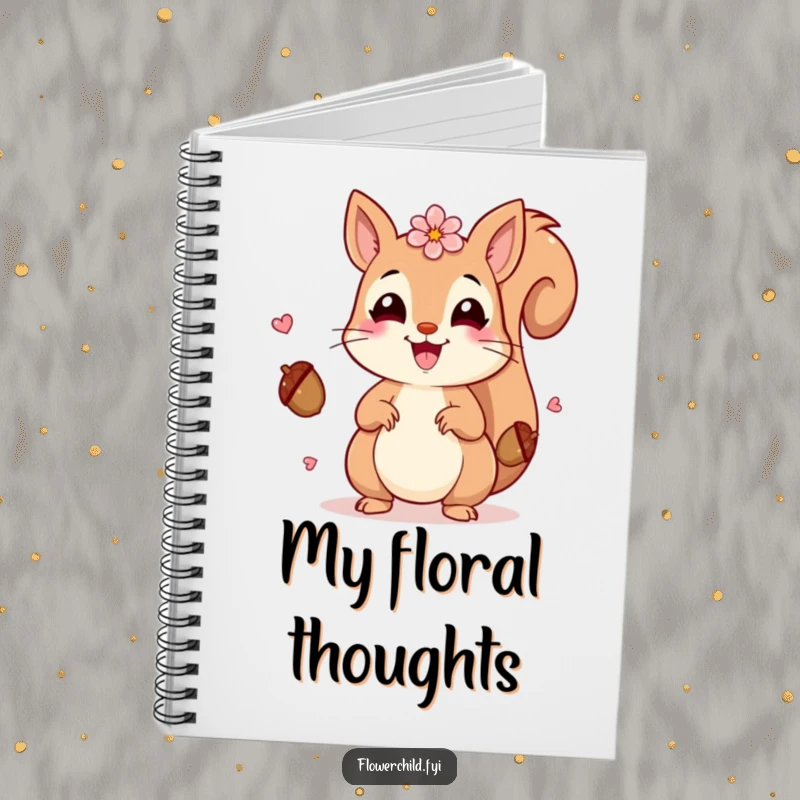Funny Squirrel Petals Notebook: A beaming squirrel with petals juggles acorns, inspiring funny nature notes.