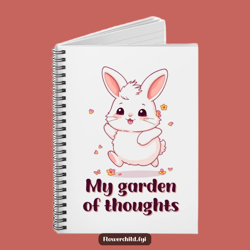 Funny Fluffy Bunny Flower Notebook: Jot Down Joyful Spring Thoughts